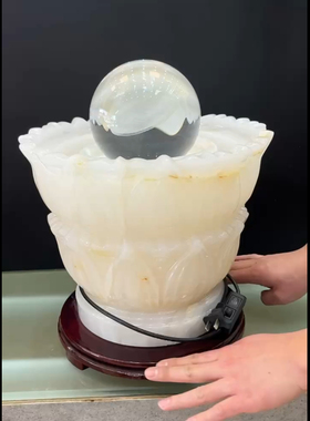 纯净白色新中式莲花家居装饰摆件