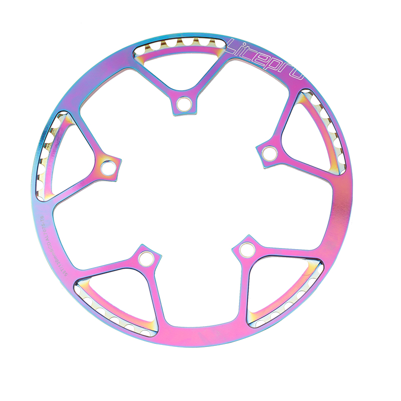 litepro折叠车炫彩盘片小轮车单盘45/47/53/56/58齿超轻牙盘护盘 - 图3