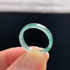 Natural A-grade ice jade floating flower square ring