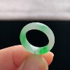 Myanmar natural A-grade ice waxy floating green jade ring