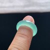 Natural A-grade ice clear water green jadeite ring