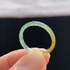Natural A-grade ice waxy yellow jade ring