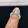 Natural A-grade ice jade floating flower square ring
