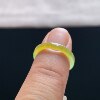 Natural A-grade ice yellow jade square ring