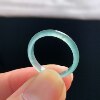 Natural A-grade ice jade white moonlight ring