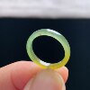 Natural A-grade ice yellow jade square ring