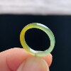 Natural A-grade ice yellow jade square ring