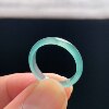 Natural A-grade ice sky blue jade ring