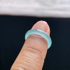 Natural A-grade ice sky blue jade ring