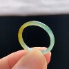 Natural A-grade ice waxy yellow jade ring