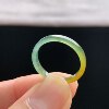 Natural A-grade ice yellow jade square ring