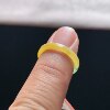 Natural A-grade ice yellow jade square ring