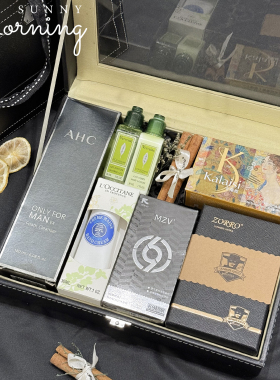 伴手礼黑色皮质礼盒生日礼物