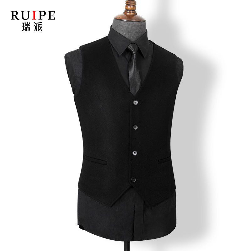 ruipe冬季男士西装马甲加厚保暖背心羊毛双面呢坎肩毛呢羊绒马夹,淘宝优惠券,粉丝福利购,淘宝优惠卷