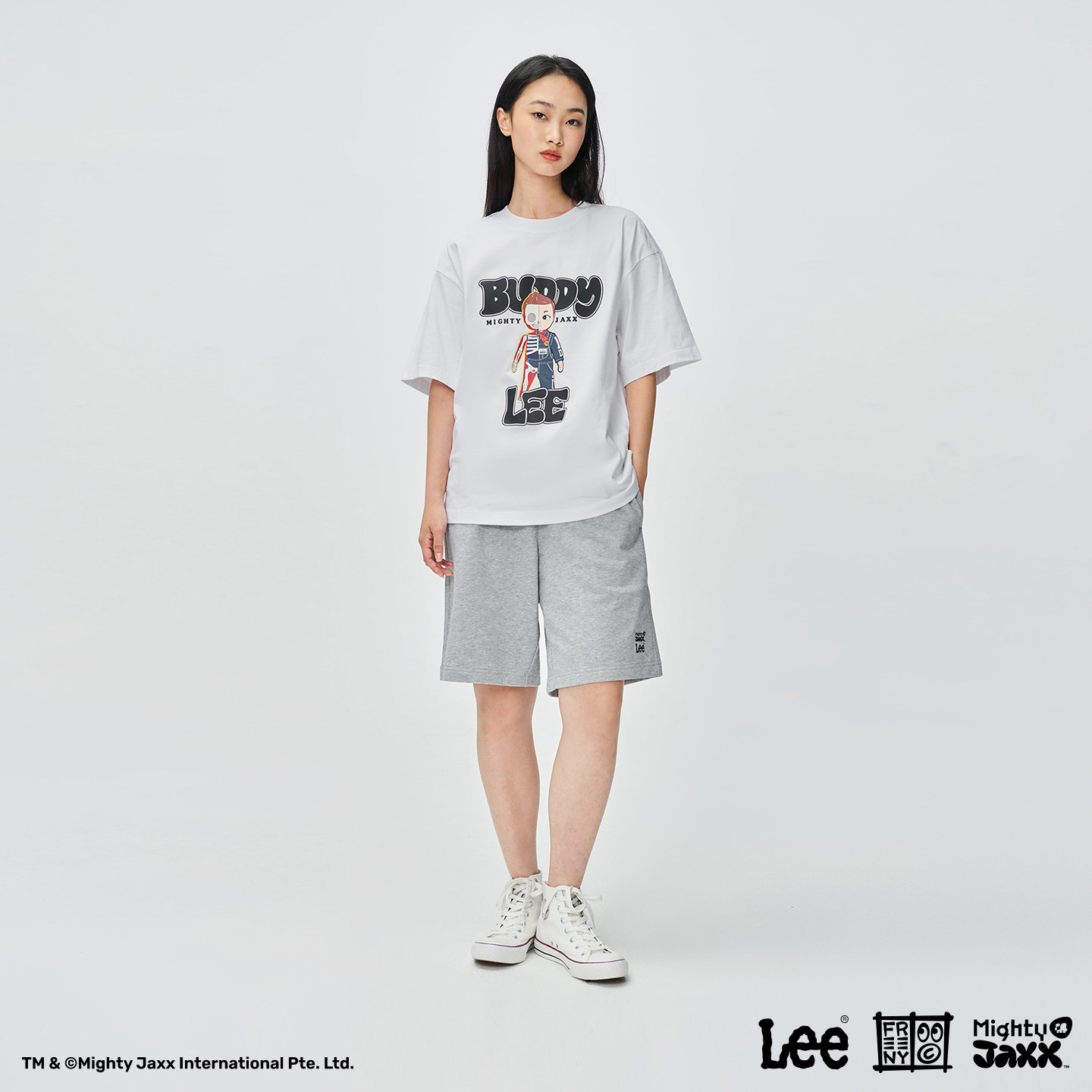 【MIGHTY JAXX联名】Lee商场同款25秋冬新舒适浅花灰男女同款短裤,淘宝优惠券,粉丝福利购,淘宝优惠卷