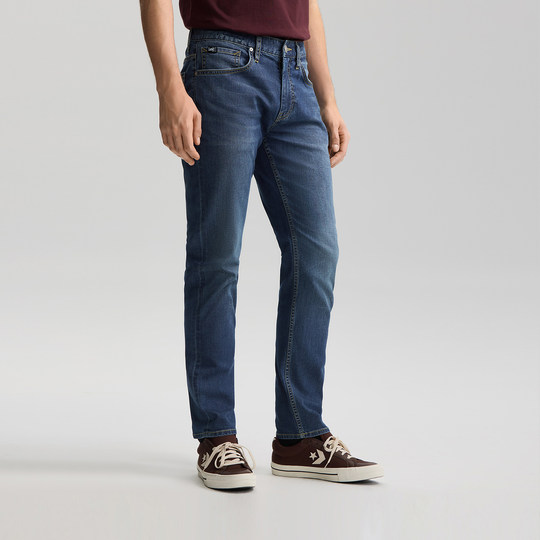 【张凌赫代言】Lee26春夏新轻薄723修身直筒牛仔裤中深蓝男潮流