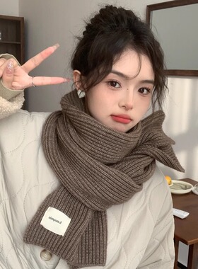 短款针织围巾女冬季韩版保暖围脖