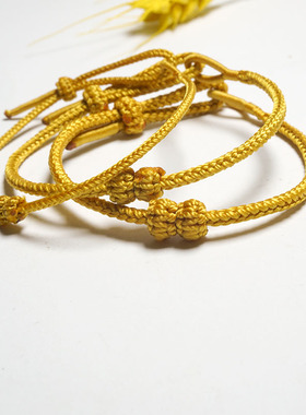 男女情侣璀璨金八股编手绳