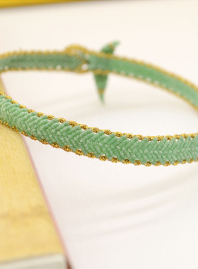 编织金边表带手绳爱心手绳