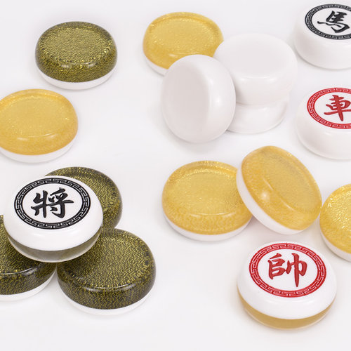 御圣亚克力象棋大号中国象棋高档像棋塑料耐摔小号橡棋儿童相棋子 - 图1