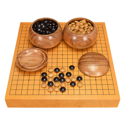 御圣实木围棋子天然石高档木质围棋棋子酸枝/檀木实木黑白棋361颗 - 图0