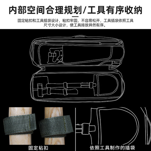 猛士319土木工具包套装工兵铲锹锯斧镐锤生存车载野露营组合工具 - 图2