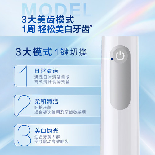 Pro1Max小圆头电动牙刷成人男女情侣款3D声波旋转式 - 图2