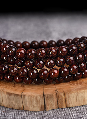 印度天然紫檀金星手串文玩佛珠手链配饰多圈金刚菩提子手串本命年