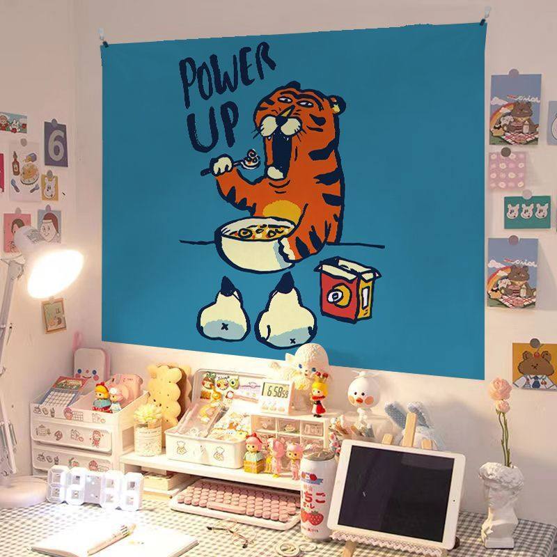 多巴胺可爱卡通狗狗装饰布趣味潮流极简线条幼儿园儿童房ins挂布,淘宝优惠券,粉丝福利购,淘宝优惠卷