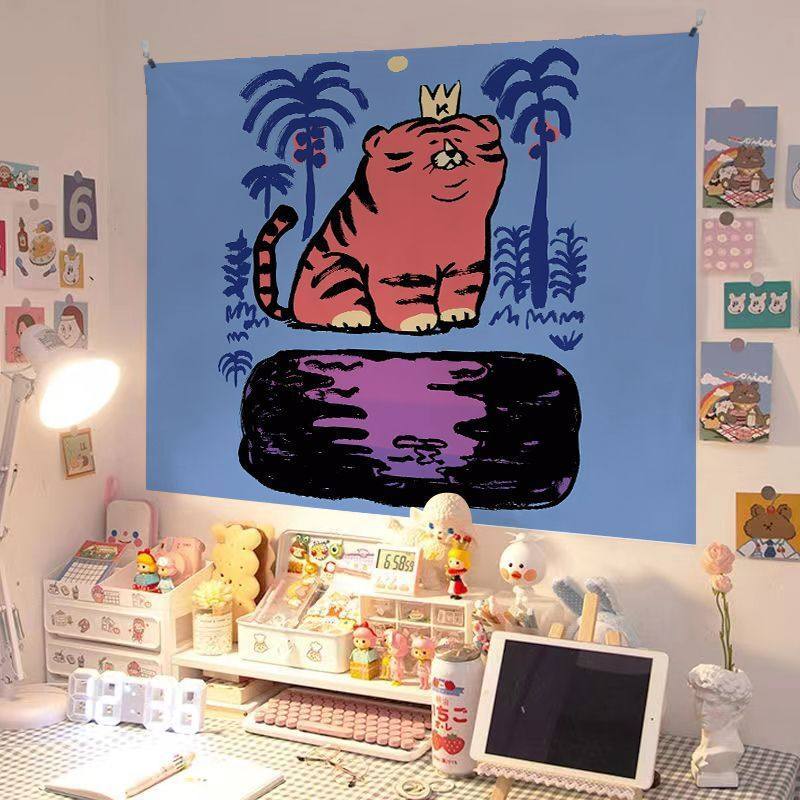 多巴胺可爱卡通狗狗装饰布趣味潮流极简线条幼儿园儿童房ins挂布,淘宝优惠券,粉丝福利购,淘宝优惠卷