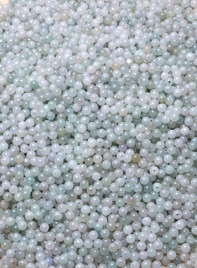 天然翡翠a货玉珠子散珠6mm手工串珠手链手串配珠diy饰品配件材料