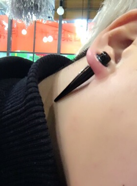 亚克力黑色尖锥耳扩扩耳洞到30mm