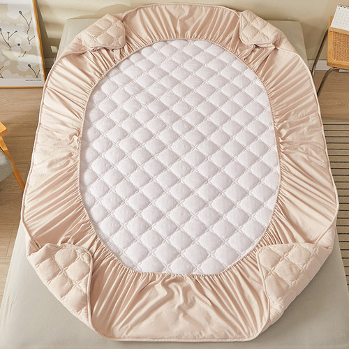 新款纯棉夹棉床笠单件加厚席梦思床垫保护罩全棉抗菌床罩防滑床套 - 图2