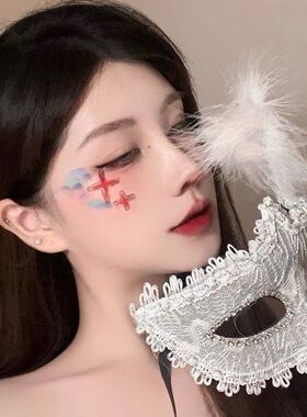 万圣节面具化妆舞会派对cos面罩装扮道具半脸蕾丝边羽毛头饰面罩