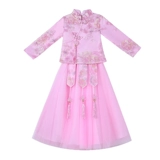 Ханьфу, демисезонная детская осенняя юбка, лонгслив, ципао, китайский стиль, 12 лет