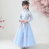 Ханьфу, демисезонная детская осенняя юбка, лонгслив, ципао, китайский стиль, 12 лет