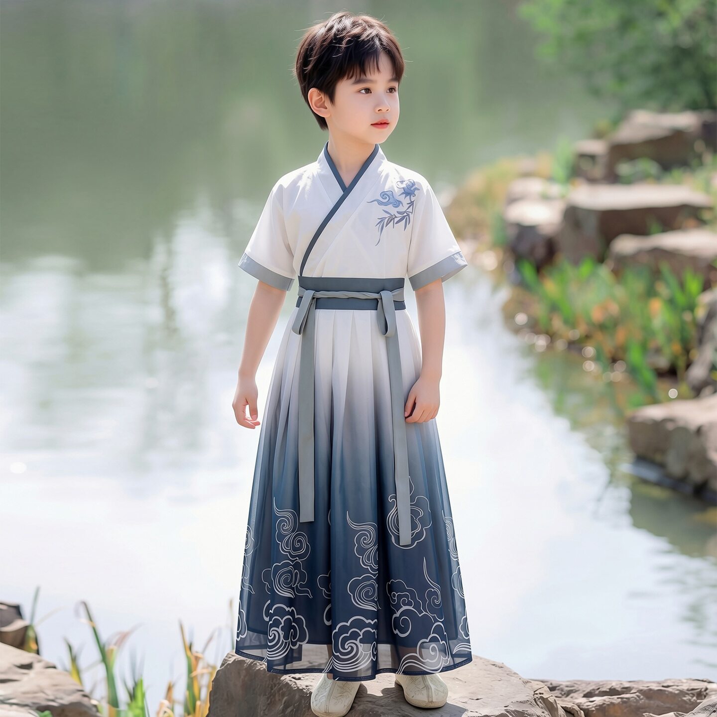 汉服男童2026新款儿童夏季新中式国风唐装男孩古风帅气小少爷古装