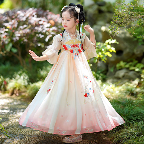 清仓汉服女童夏装儿童中国风童装唐装超仙连衣裙夏季女孩古装裙子 - 图2