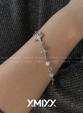 韩系简约四芒星猫眼手链百搭ins