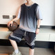 冰丝套装男夏季渐变色篮球服初高中学生短袖t恤宽松速干运动短裤