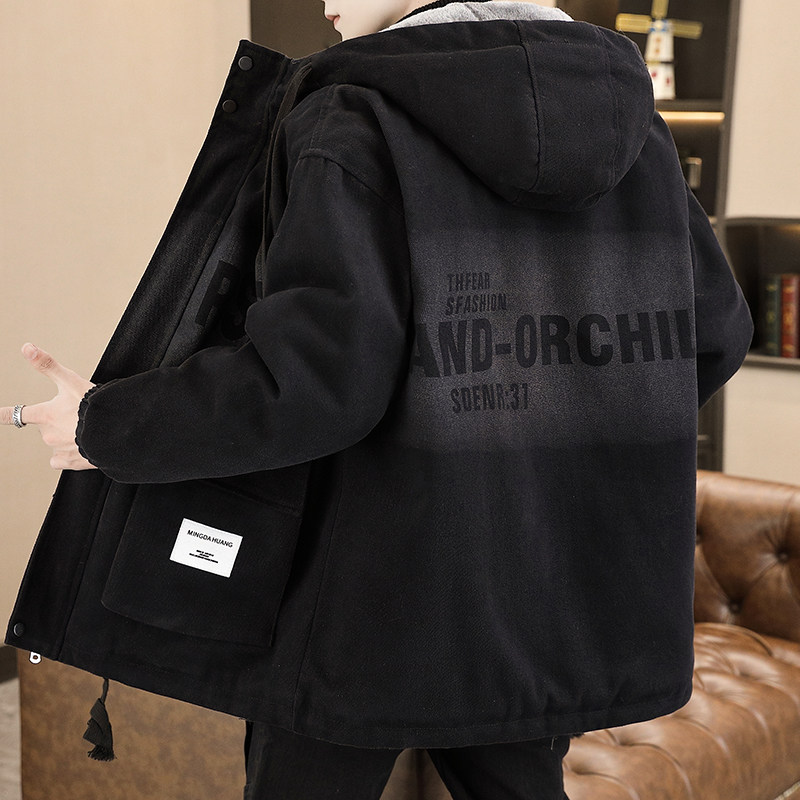 冬季青少年牛仔外套男加绒加厚派克服潮流宽松帅气初高中学生棉衣,淘宝优惠券,粉丝福利购,淘宝优惠卷