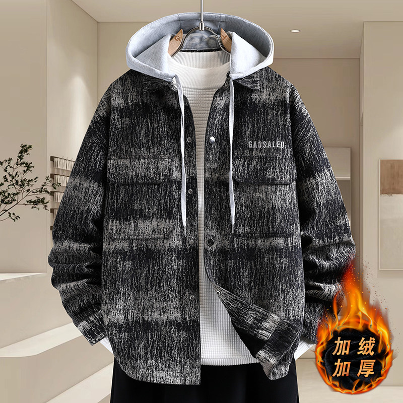 高级感男士加绒加厚牛仔外套2025冬季新款初高中学生连帽夹克棉衣,淘宝优惠券,粉丝福利购,淘宝优惠卷