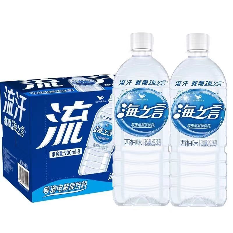 统一海之言柠檬百香果蓝莓西柚黑加仑大瓶运动饮料1L*8瓶电解质水 - 图0