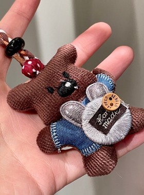 韩系可爱手作布艺小熊可爱项链卡通兔子牛仔卫衣长款毛衣链配饰女