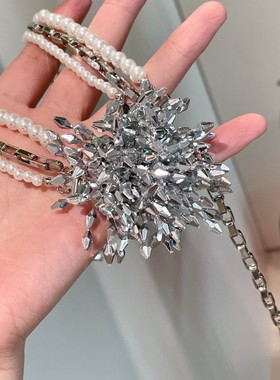 多层珍珠串珠烟花流苏项链女气质颈链choker项圈锁骨链轻奢小众潮