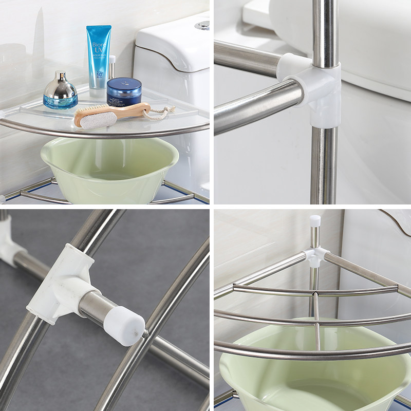 卫生间三角置物架洗手间脸盆架浴室不锈钢多层落地厕所墙角收纳架,淘宝优惠券,粉丝福利购,淘宝优惠卷