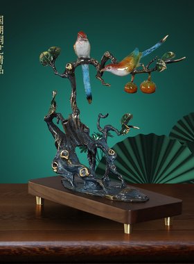 客厅酒柜酒店会所酒架桌面铜摆件