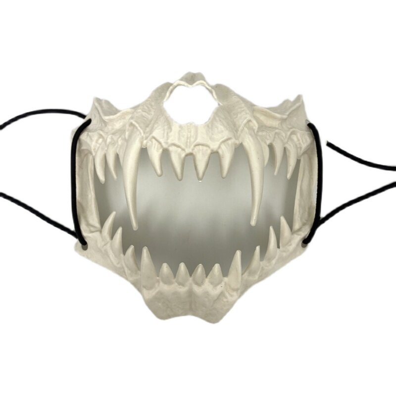 二次元半脸面罩龙神猛虎夜叉天狗人狼面具演出cos装扮万圣节道具