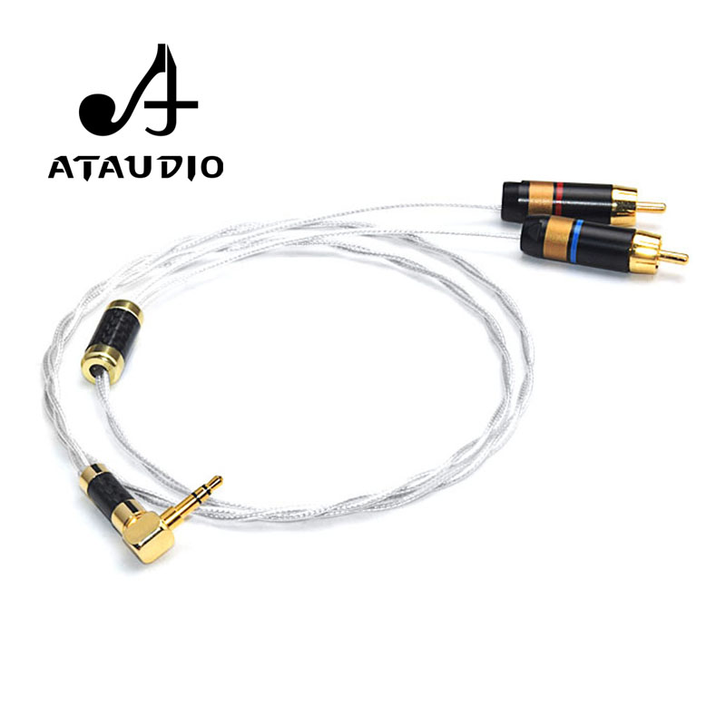 ATAUDIO/silver銀狐純銀音訊線 一分二 3.5轉二RCA蓮花線手機音響