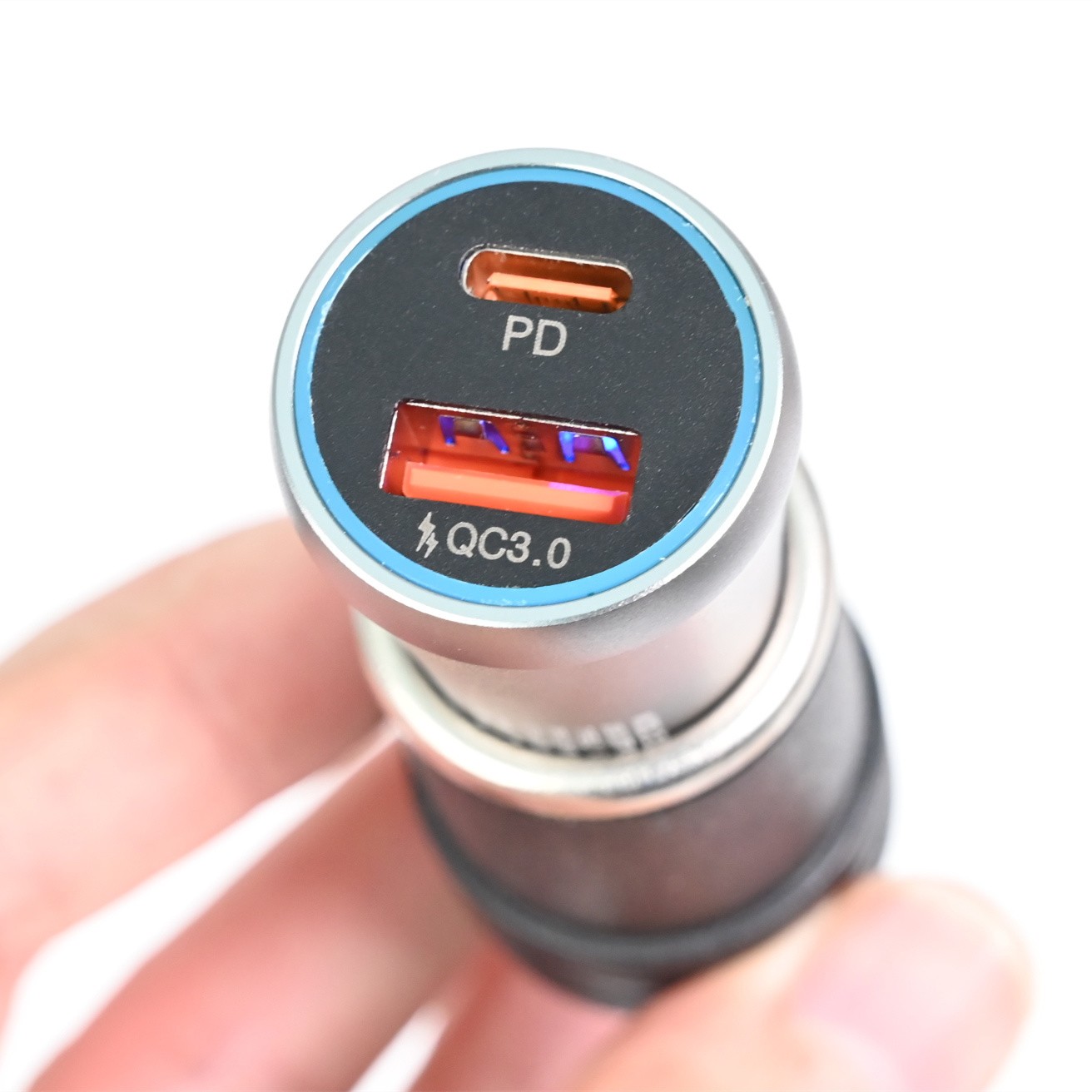 LISEN车载点烟器车充48W1A+1CPD30W+10W小巧迷你铝合金车载充电器 - 图0